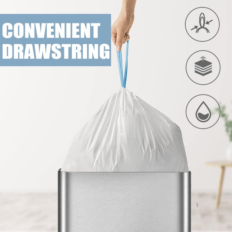BENEVAL Small Trash Bags 4 Gallon - Drawstring 4 Gallon Trash Bag, Tear-Free 4 Gal Small Garbage Bags, Separated Unscented White Small Trash Bags Bathroom Trash Bags, 57 Count - Image 2